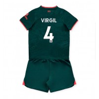 Fotbalové Dres Liverpool Virgil van Dijk #4 Dětské Alternativní 2022-23 Krátký Rukáv (+ trenýrky)